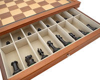 Sovereign Luxus-Schachset aus Ebenholz und Mahagoni mit Schrank