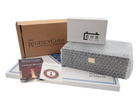 JJ Cooke Edition Schwarz- und Mahagoni-Schachset mit Aufbewahrungskoffer für Schachfiguren und Schachuhr