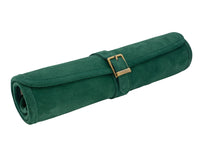 Manopoulos Wildleder-Roll-Up Reise-Backgammon-Set – Grün