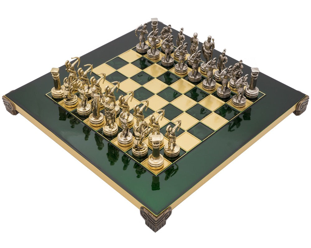 Das Manopoulos Archers Schachspiel mit Holzkoffer - SMALL