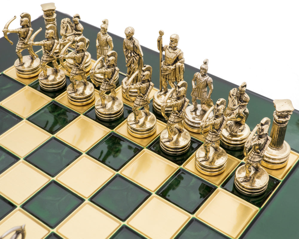 Das Manopoulos Archers Schachspiel mit Holzkoffer - SMALL