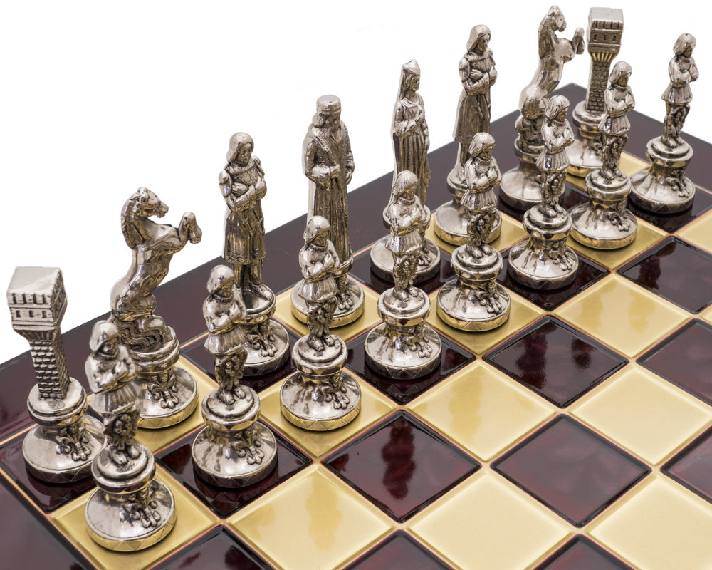 Das Manopoulos Renaissance-Schachspiel mit Holzkoffer - MEDIUM
